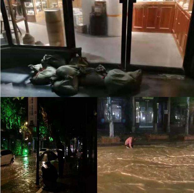 突降暴雨，井巷物業(yè)公司保街區(qū)平安